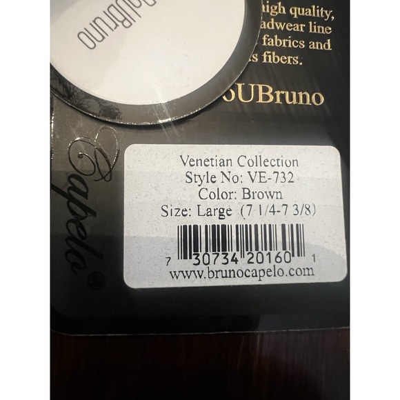 NWT Bruno Capelo Men's Straw Fedora Hat XL Brown w/ Feather – 7 1/4-7 3/8 - Picture 5 of 5